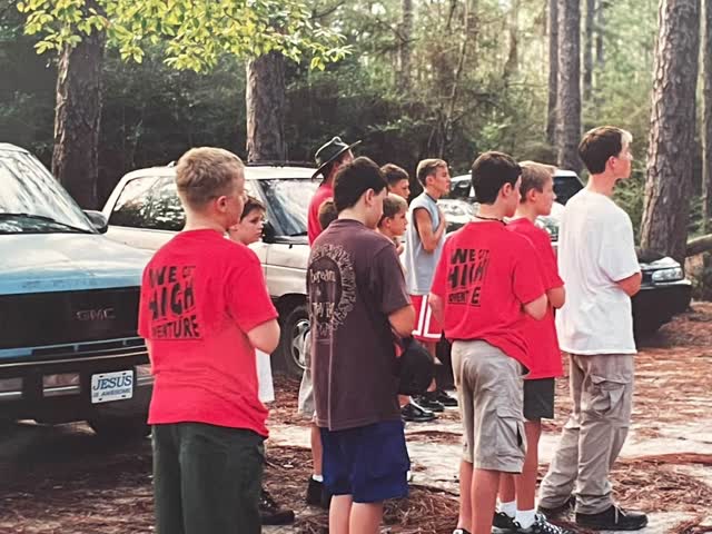 Scouts arriving at summer camp